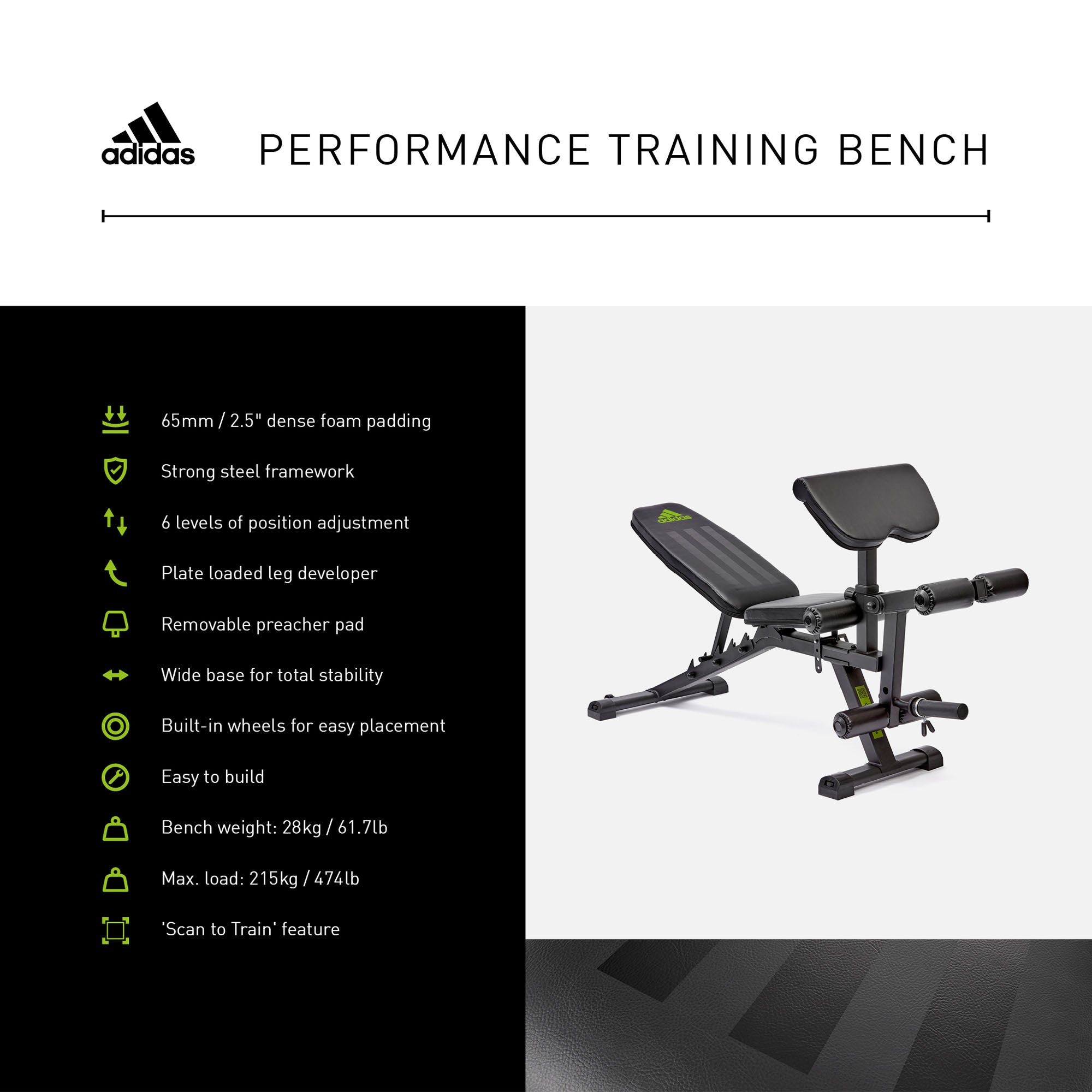 Adidas training bench best sale