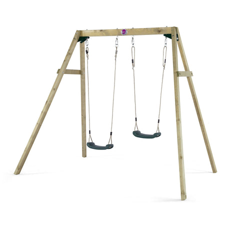 |PlumWoodenDoubleSwingSet|