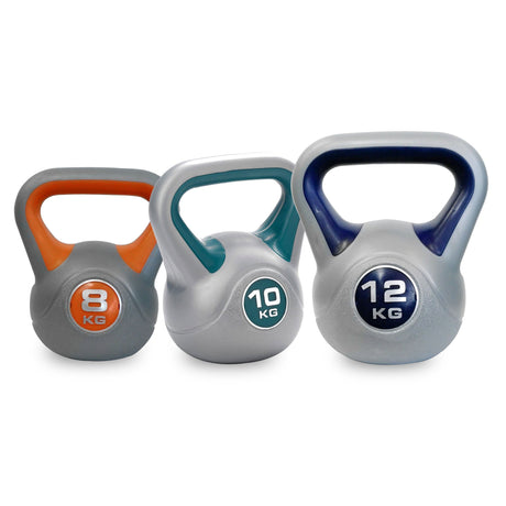 |DKN 8, 10 and 12kg Vinyl Kettlebell Weight Set|