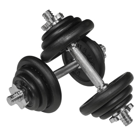 |Viavito 20kg Black Cast Iron Dumbbell Set  - Dumbbells|